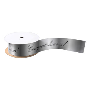 Silver satin wedding ribbon