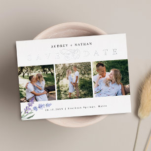 Silver Save The Date Photo Collage