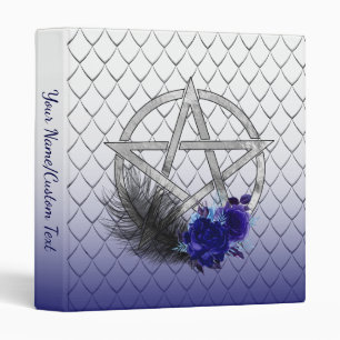 Silver Scales Feather & Floral Pentacle Custom Binder