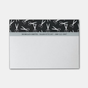 Silver Scissors Hair Stylist Custom Name Post-it Notes