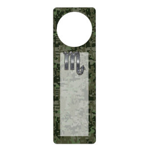 Silver Scorpio Zodiac Sign Woodland Digital Camo