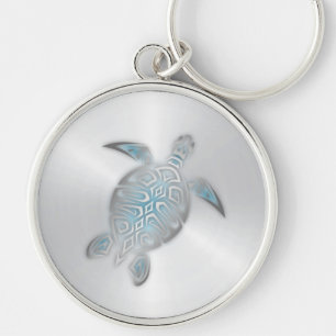 Silver Sea Turtle Coastal Keychain