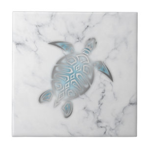 Silver Sea Turtle Grey Marble Tile