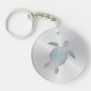 Silver Sea Turtle Keychain