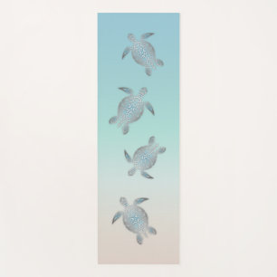 Silver Sea Turtles Beachstyle Yoga Mat