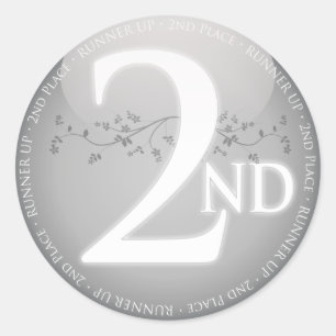 Silver Second Place (2nd) Award Classic Round Sticker