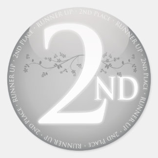 Silver Second Place (2nd) Award Classic Round Sticker