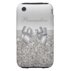 Silver Sequins, Bow & Diamond Personalized