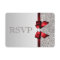 Silver Sequins Diamond Red Bow Wedding RSVP