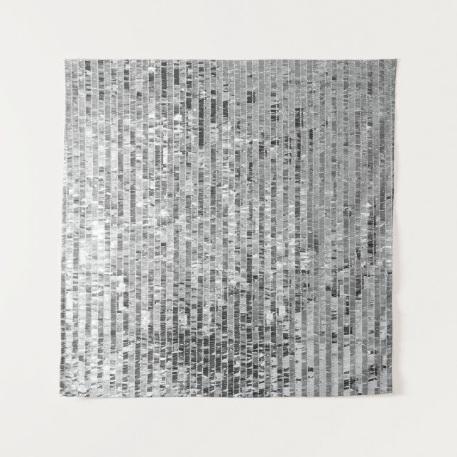 Silver sequins, glamourous seamless background. tapestry (Front)