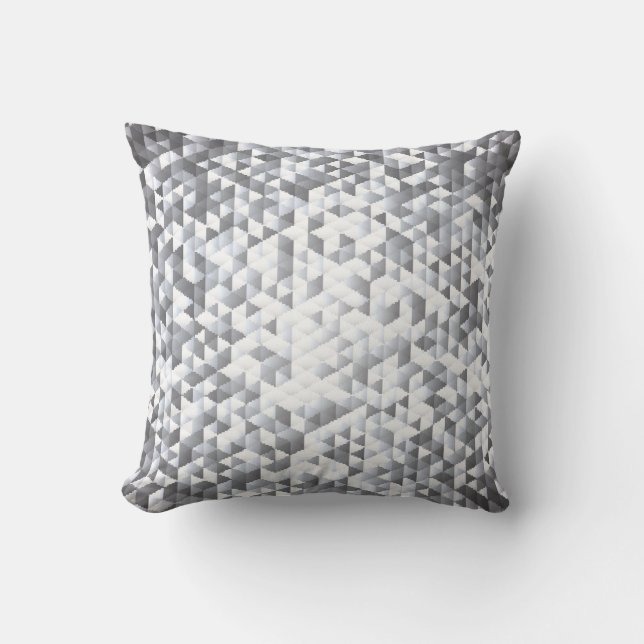 Silver Sequins: Glittering Mosaic Background Throw Pillow (Front)