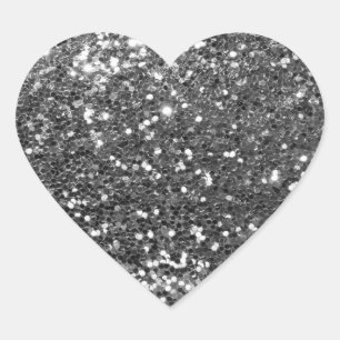Silver Sequins Glitz Heart Shape Envelope Seals