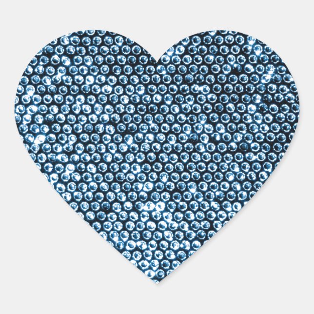 Silver Sequins Heart Sticker (Front)