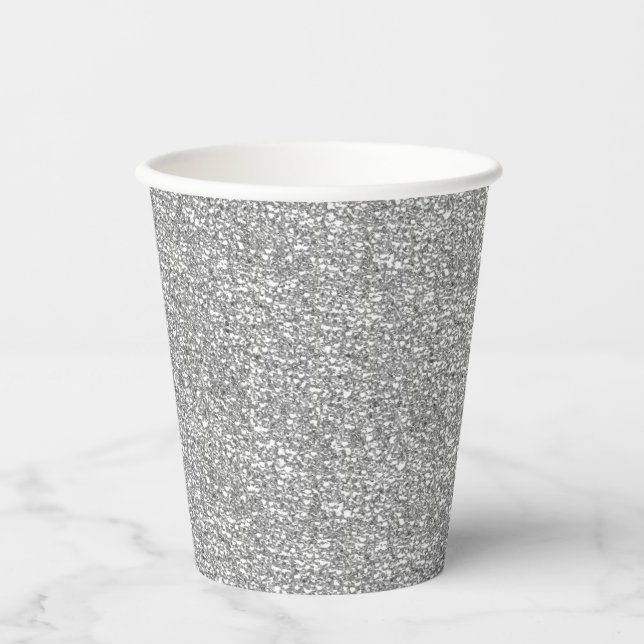SILVER SEQUINS-PAPER PARTY CUPS (Front)