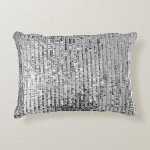 Silver sequins seamless pattern accent pillow