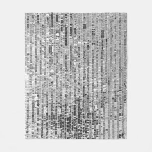 Silver sequins seamless pattern fleece blanket