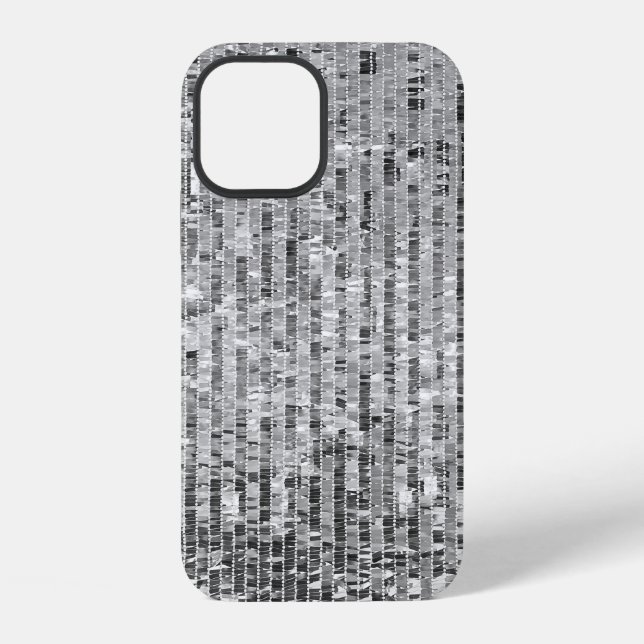 Silver sequins seamless pattern iPhone case (Back)