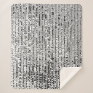 Silver sequins seamless pattern sherpa blanket