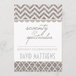 Silver Seventy and Spectacular Birthday Invite
