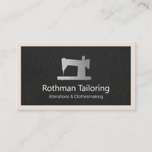 Silver Sewing Machine Tailor or Seamstress Calling Card
