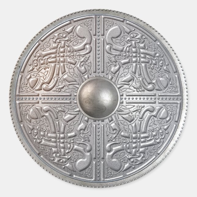 Silver Shield 14 Classic Round Sticker (Front)