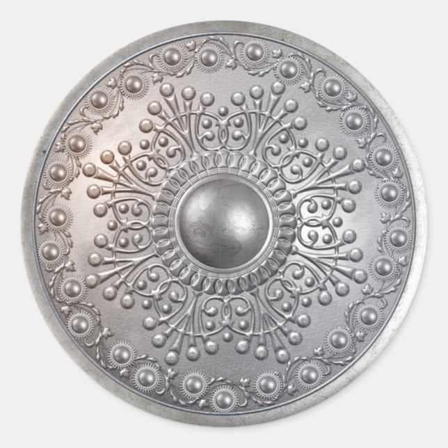 Silver Shield 8 Classic Round Sticker (Front)