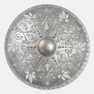 Silver Shield 9 Classic Round Sticker