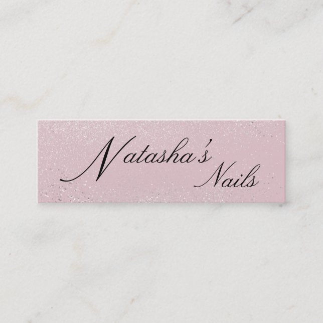 Silver Shimmer Dust and Pink Business Card (Front)