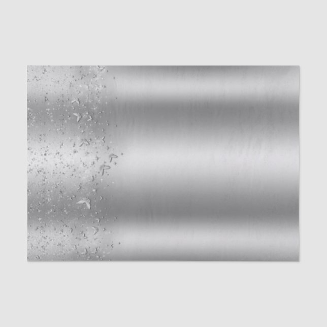 Silver Shimmer Flutter Butterfly Sweet 16 Party Tissue Paper (Front)