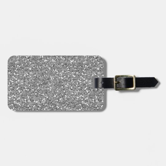 Silver Shimmer Glitter Luggage Tag