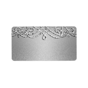 Silver Shimmer Glitter Template Background Label