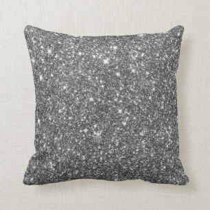 Silver Shining Faux Glitter Pattern Girly Throw Pillow