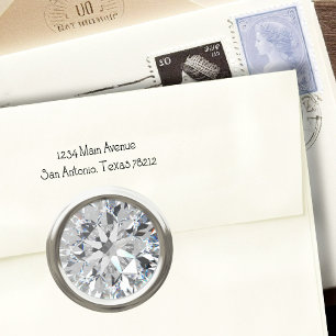 Silver Shiny Diamond Envelope Seal