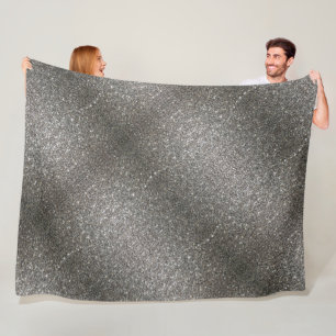 Silver Shiny Glitter Fleece Blanket