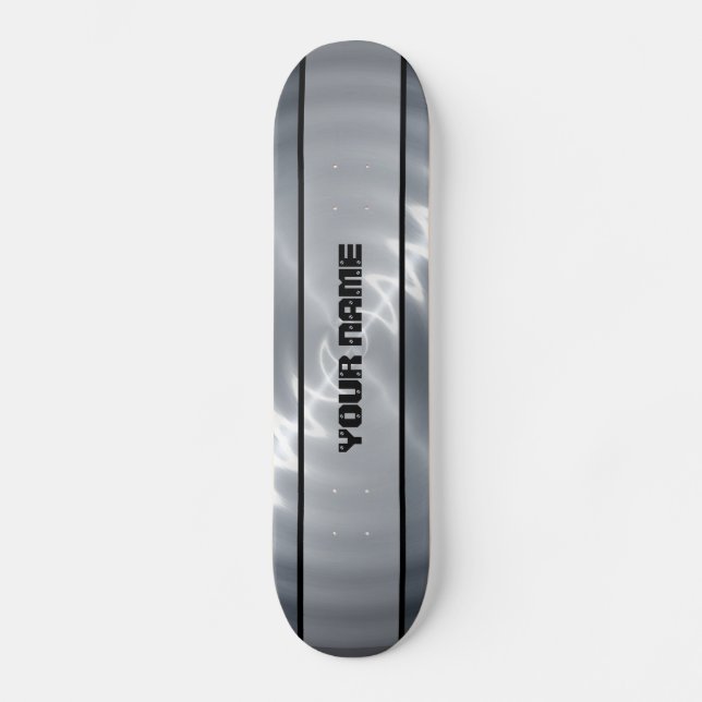 Silver Shiny Stainless Steel Metal 4 Skateboard (Front)