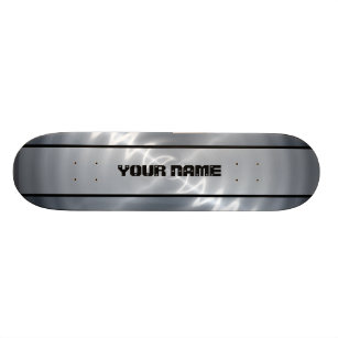 Silver Shiny Stainless Steel Metal 4 Skateboard