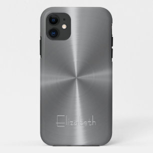 Silver Shiny Steel Metal iPhone 11 Case