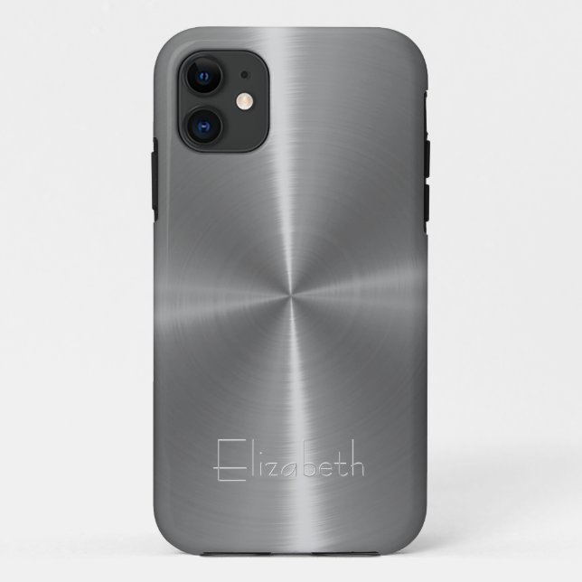 Silver Shiny Steel Metal Case-Mate iPhone Case (Back)