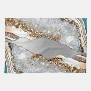 Silver Shiny Stone Glitter Kitchen Towel