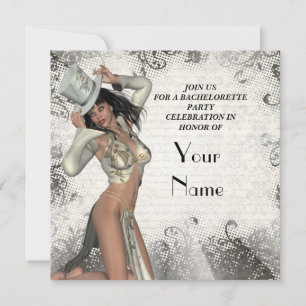 Silver showgirl  bachelorette party invitation