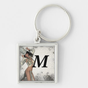 Silver showgirl keychain
