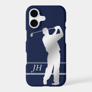 Silver Silhouette Golfer Monogram