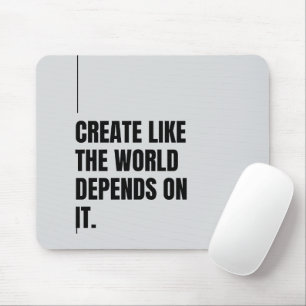Silver Silk, Black Typography Artists Powerful  Mouse Pad