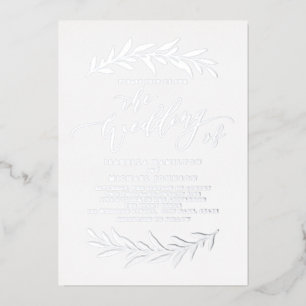 Silver simple calligraphy rustic foliage wedding