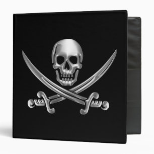 Silver Skull and Crossed Swords Binder