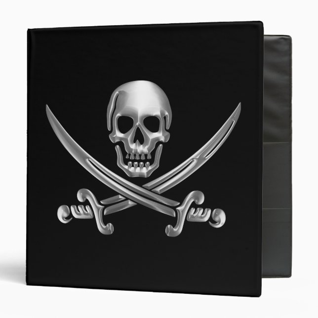 Silver Skull and Crossed Swords Binder (Front/Inside)