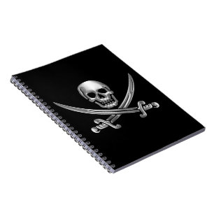 Silver Skull and Crossed Swords Notebook