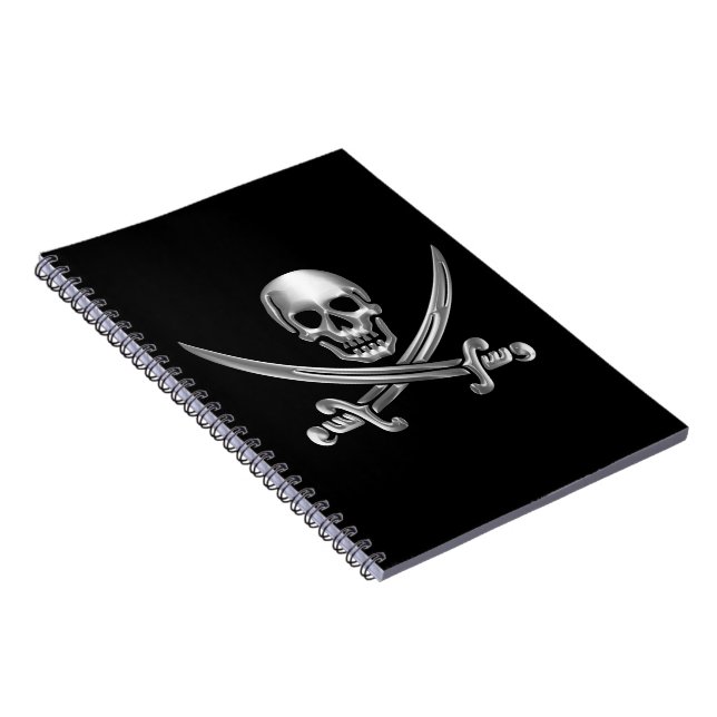 Silver Skull and Crossed Swords Notebook (Right Side)