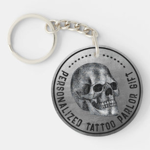    Silver Skull Cool Gothic Fidelity Tattoo Parlou Keychain