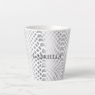 Silver Snake Print Latte Mug